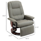 Fauteuil inclinable HomCom en similicuir avec base pivotante manuelle réglable et repose-pieds confortable et relaxant