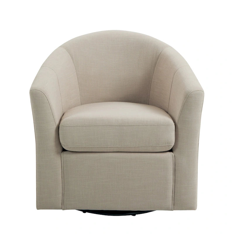 Lot de 2 fauteuils d’appoint modernes pivotants en forme de tonneau, rembourrés, pour le salon