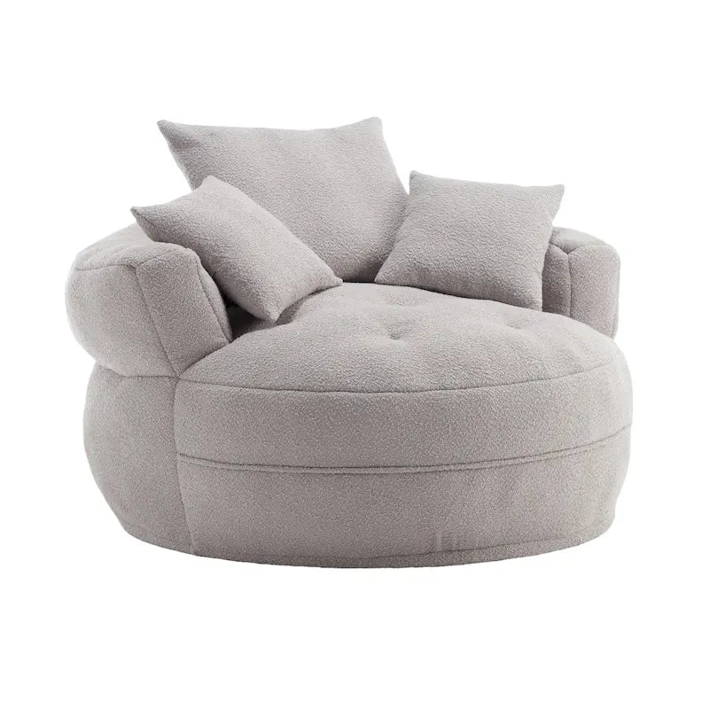 Fauteuil arrondi type « lazy sofa » – Blanc/Bleu/Gris/Jaune/Orange/Rose fuchsia/Bleu marine/Vert, modèle une ou deux places