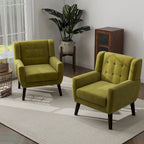 Lot de 2 fauteuils d'appoint en velours pour salon