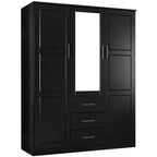 Armoire Palace Imports Cosmo à 3 portes en bois massif à 100 %, avec portes en bois massif ou miroirs