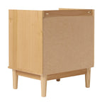 Table de chevet Mid-Century Modern 2 tiroirs en bois massif, table de nuit avec rangement