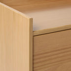 Table de chevet Mid-Century Modern 2 tiroirs en bois massif, table de nuit avec rangement