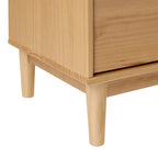 Table de chevet Mid-Century Modern 2 tiroirs en bois massif, table de nuit avec rangement