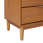 Table de chevet Mid-Century Modern 2 tiroirs en bois massif, table de nuit avec rangement