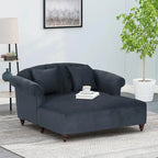 Causeuse-méridienne de 168 cm de couleur charbon avec pieds en bois de bouleau, fauteuil d'appoint moderne