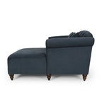 Causeuse-méridienne de 168 cm de couleur charbon avec pieds en bois de bouleau, fauteuil d'appoint moderne