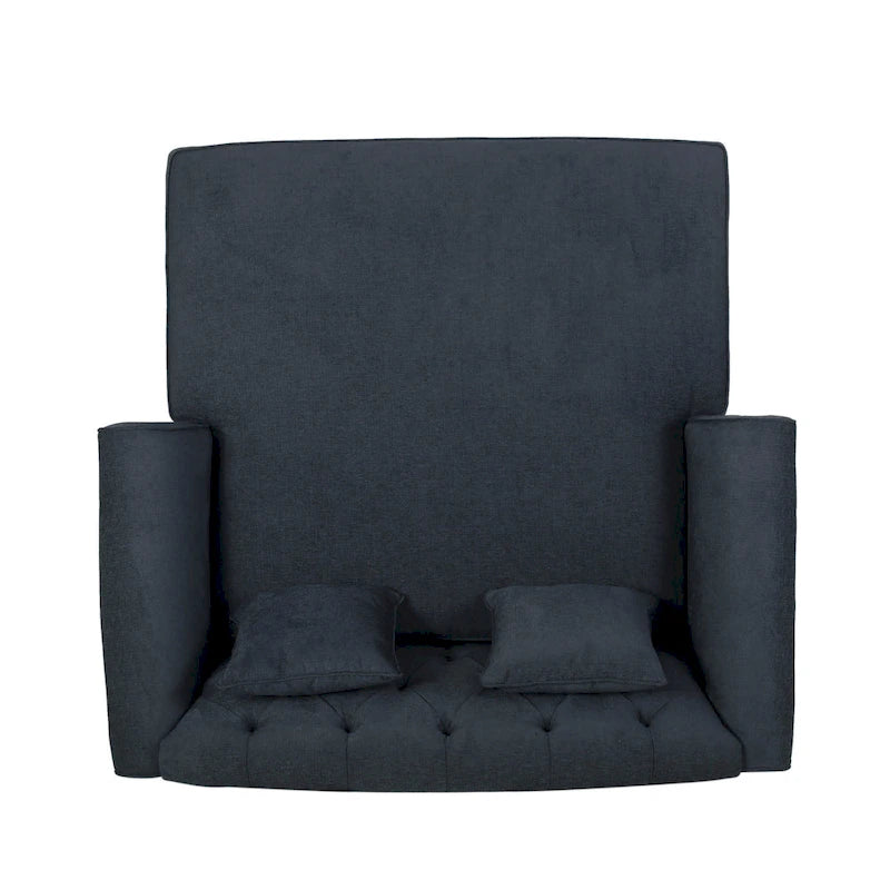 Causeuse-méridienne de 168 cm de couleur charbon avec pieds en bois de bouleau, fauteuil d'appoint moderne