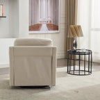 Fauteuil d'appoint moderne blanc crème de 30,3 po avec port de chargement USB, fauteuil rembourré