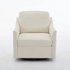 Fauteuil d'appoint moderne blanc crème de 30,3 po avec port de chargement USB, fauteuil rembourré