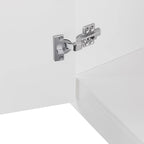 Meuble TV avec cheminée électrique non chauffante de 34,2", meuble de divertissement avec lumières LED, étagères en verre trempé pour TV jusqu'à 75"