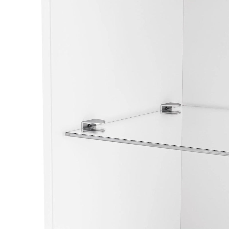 Meuble TV avec cheminée électrique non chauffante de 34,2", meuble de divertissement avec lumières LED, étagères en verre trempé pour TV jusqu'à 75"