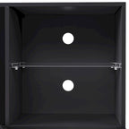 Meuble TV avec cheminée électrique non chauffante de 34,2", meuble de divertissement avec lumières LED, étagères en verre trempé pour TV jusqu'à 75"