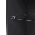 Meuble TV avec cheminée électrique non chauffante de 34,2", meuble de divertissement avec lumières LED, étagères en verre trempé pour TV jusqu'à 75"