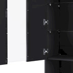 Meuble TV avec cheminée électrique non chauffante de 34,2", meuble de divertissement avec lumières LED, étagères en verre trempé pour TV jusqu'à 75"