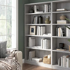 Bibliothèque haute à 5 étagères avec 3 étagères réglables, étagère en bois de 183 cm pour la maison et le bureau