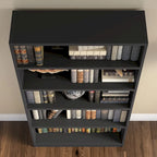 Bibliothèque haute à 5 étagères avec 3 étagères réglables, étagère en bois de 183 cm pour la maison et le bureau