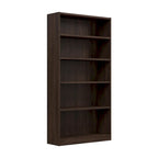 Bibliothèque haute à 5 étagères avec 3 étagères réglables, étagère en bois de 183 cm pour la maison et le bureau