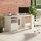 Bureau d'angle 60" pour bureau à domicile avec étagères de rangement, poste de travail informatique en L