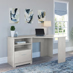 Bureau d'angle 60" pour bureau à domicile avec étagères de rangement, poste de travail informatique en L