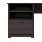 Bureau d'angle 60" pour bureau à domicile avec étagères de rangement, poste de travail informatique en L