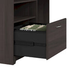 Bureau d'angle 60" pour bureau à domicile avec étagères de rangement, poste de travail informatique en L
