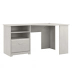 Bureau d'angle 60" pour bureau à domicile avec étagères de rangement, poste de travail informatique en L