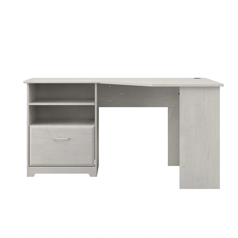 Bureau d'angle 60" pour bureau à domicile avec étagères de rangement, poste de travail informatique en L