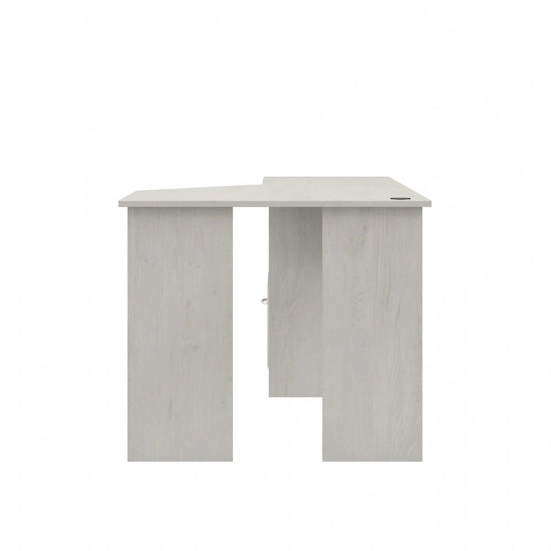Bureau d'angle 60" pour bureau à domicile avec étagères de rangement, poste de travail informatique en L