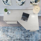 Bureau d'angle 60" pour bureau à domicile avec étagères de rangement, poste de travail informatique en L