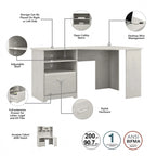Bureau d'angle 60" pour bureau à domicile avec étagères de rangement, poste de travail informatique en L