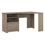 Bureau d'angle 60" pour bureau à domicile avec étagères de rangement, poste de travail informatique en L