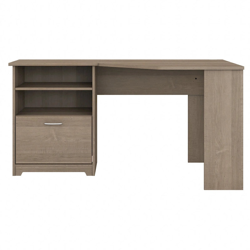 Bureau d'angle 60" pour bureau à domicile avec étagères de rangement, poste de travail informatique en L