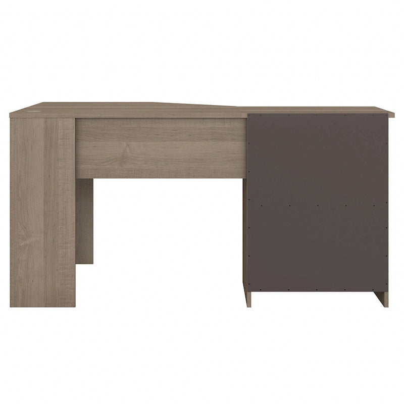Bureau d'angle 60" pour bureau à domicile avec étagères de rangement, poste de travail informatique en L