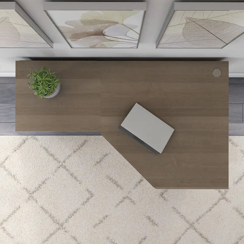 Bureau d'angle 60" pour bureau à domicile avec étagères de rangement, poste de travail informatique en L
