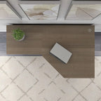 Bureau d'angle 60" pour bureau à domicile avec étagères de rangement, poste de travail informatique en L
