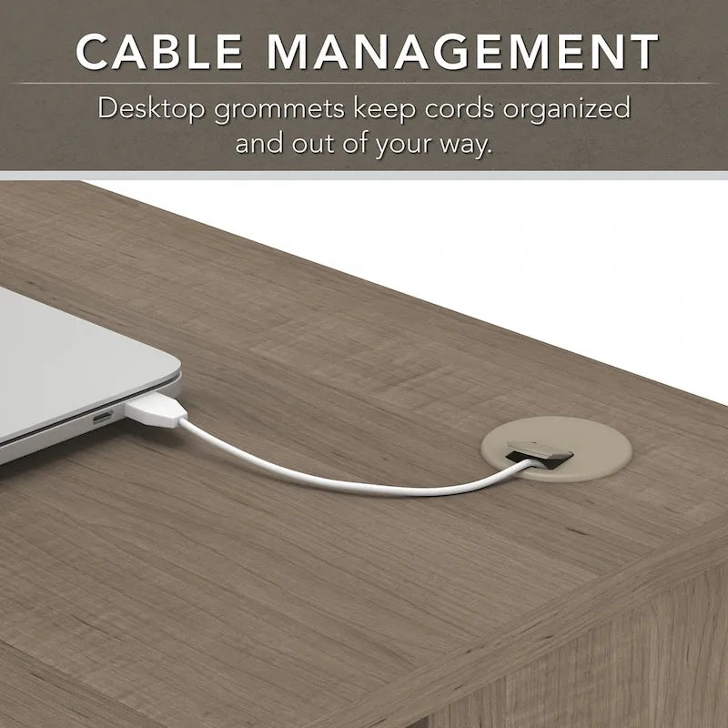 Bureau d'angle 60" pour bureau à domicile avec étagères de rangement, poste de travail informatique en L
