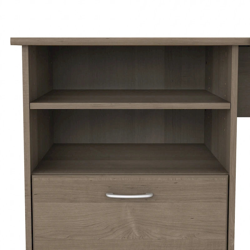 Bureau d'angle 60" pour bureau à domicile avec étagères de rangement, poste de travail informatique en L
