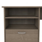 Bureau d'angle 60" pour bureau à domicile avec étagères de rangement, poste de travail informatique en L