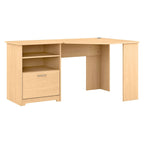 Bureau d'angle 60" pour bureau à domicile avec étagères de rangement, poste de travail informatique en L