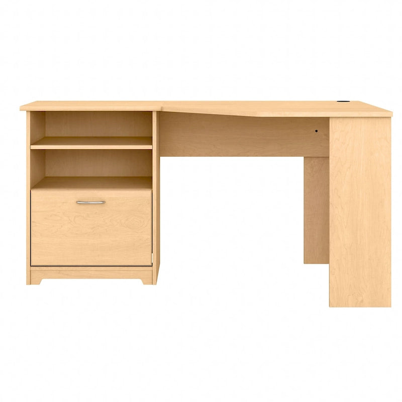 Bureau d'angle 60" pour bureau à domicile avec étagères de rangement, poste de travail informatique en L