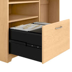 Bureau d'angle 60" pour bureau à domicile avec étagères de rangement, poste de travail informatique en L