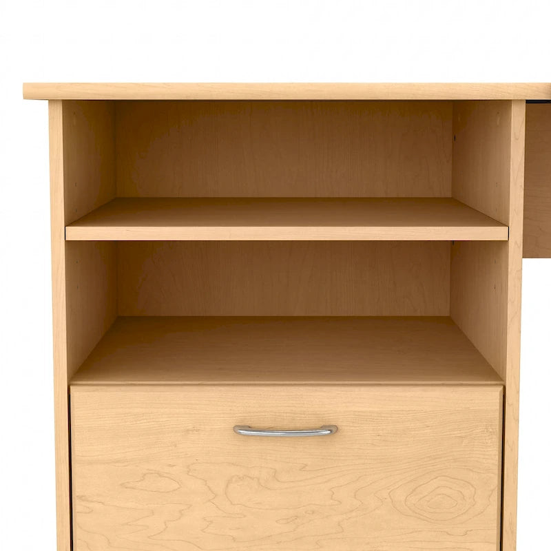 Bureau d'angle 60" pour bureau à domicile avec étagères de rangement, poste de travail informatique en L