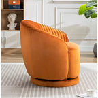 Petit fauteuil tonneau pivotant en velours Milvo