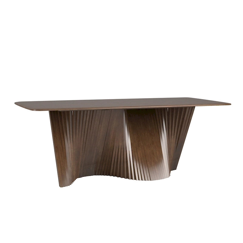 Table de salle à manger en bois massif Wave Base, Table de cuisine et de salle à manger moderne du milieu du siècle
