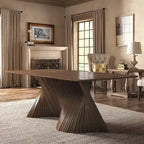 Table de salle à manger en bois massif Wave Base, Table de cuisine et de salle à manger moderne du milieu du siècle