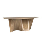 Table de salle à manger en bois massif Wave Base, Table de cuisine et de salle à manger moderne du milieu du siècle