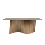 Table de salle à manger en bois massif Wave Base, Table de cuisine et de salle à manger moderne du milieu du siècle
