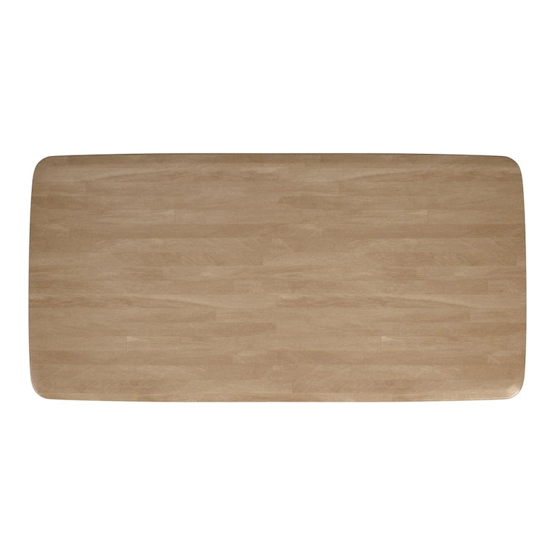Table de salle à manger en bois massif Wave Base, Table de cuisine et de salle à manger moderne du milieu du siècle