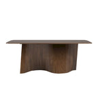 Table de salle à manger en bois massif Wave Base, Table de cuisine et de salle à manger moderne du milieu du siècle